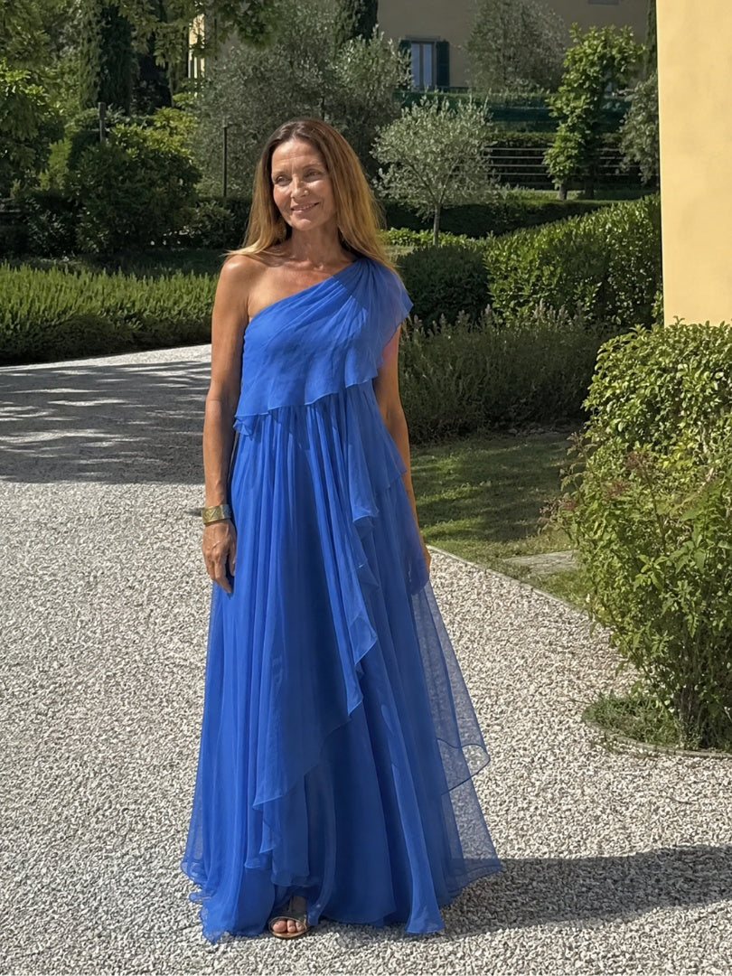 Nuvara | Soledad | Vestido de Invitada Invierno con Volantes Mujer Un Hombro
