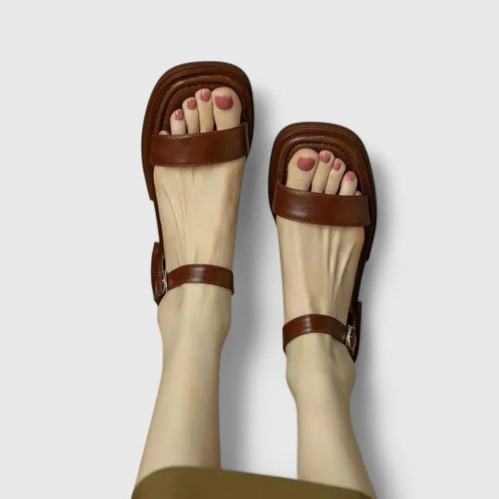 Nuvara Buckle Flat Sandals
