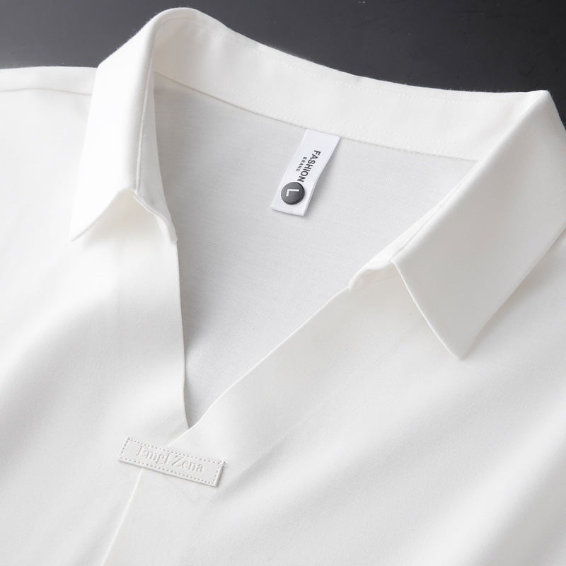 Tomás | Polo de Algodón y Seda de Manga Corta Hombre Cuello Solapa