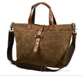 Nuvara | Triana | Tote Bag de Lona Encerada con Detalles de Cuero Mujer Bandolera