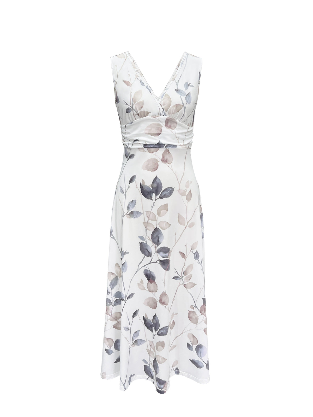 Nuvara | Triana | Vestido Largo de Invitada Estampado Floral Mujer Escote V Sin Mangas