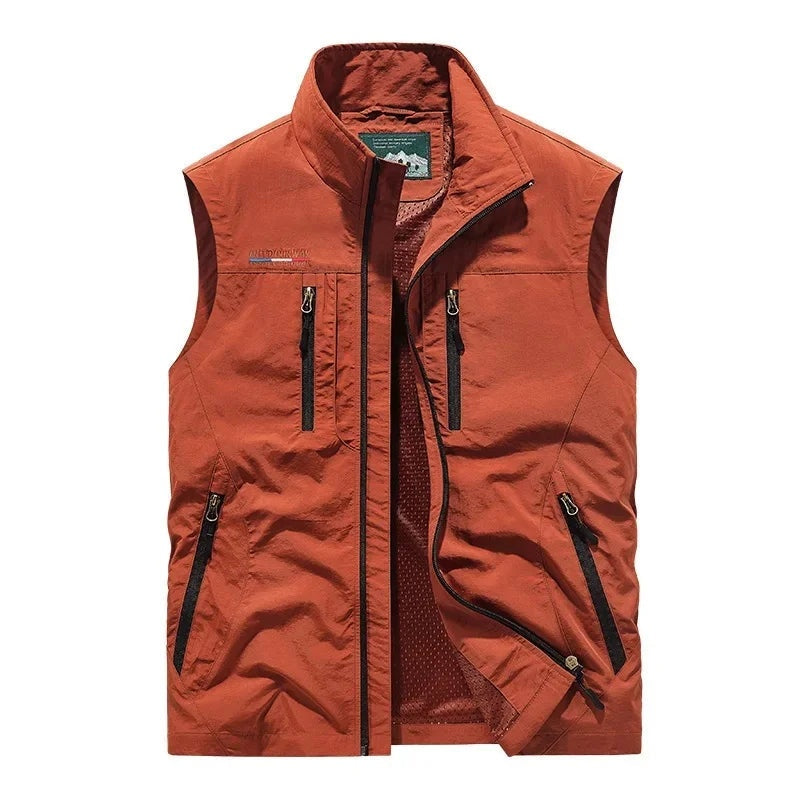Nuvara | Unai | Chaleco Multibolsillo de Nylon Hombre Cuello Alto Cremallera
