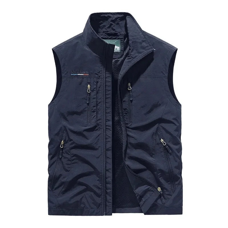 Nuvara | Unai | Chaleco Multibolsillo de Nylon Hombre Cuello Alto Cremallera