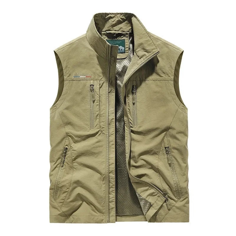 Nuvara | Unai | Chaleco Multibolsillo de Nylon Hombre Cuello Alto Cremallera