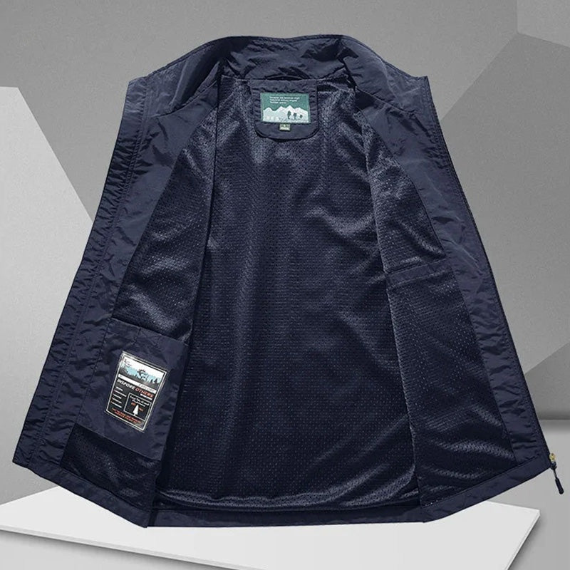 Nuvara | Unai | Chaleco Multibolsillo de Nylon Hombre Cuello Alto Cremallera