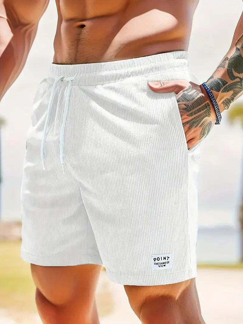 Nuvara | Unai | Pantalón Corto de Pana Hombre Cintura Elástica