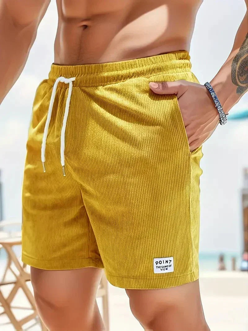Nuvara | Unai | Pantalón Corto de Pana Hombre Cintura Elástica
