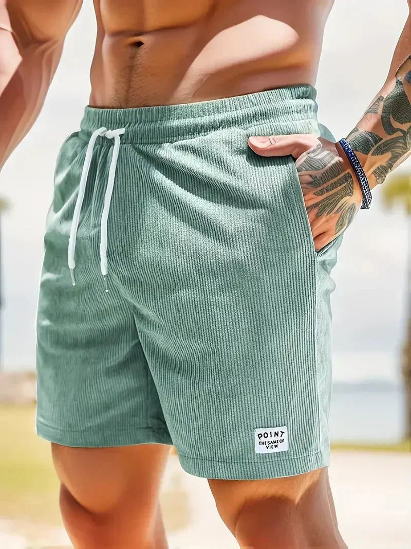 Nuvara | Unai | Pantalón Corto de Pana Hombre Cintura Elástica
