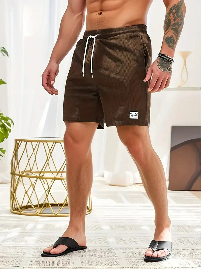 Nuvara | Unai | Pantalón Corto de Pana Hombre Cintura Elástica
