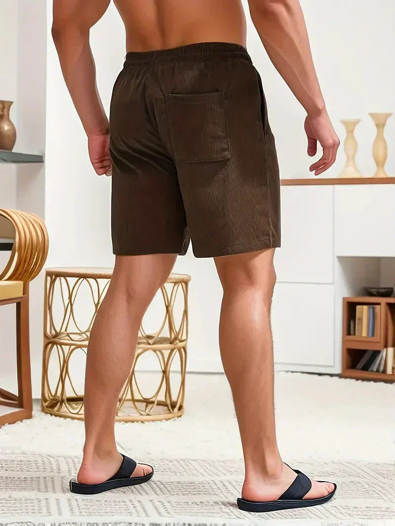 Nuvara | Unai | Pantalón Corto de Pana Hombre Cintura Elástica