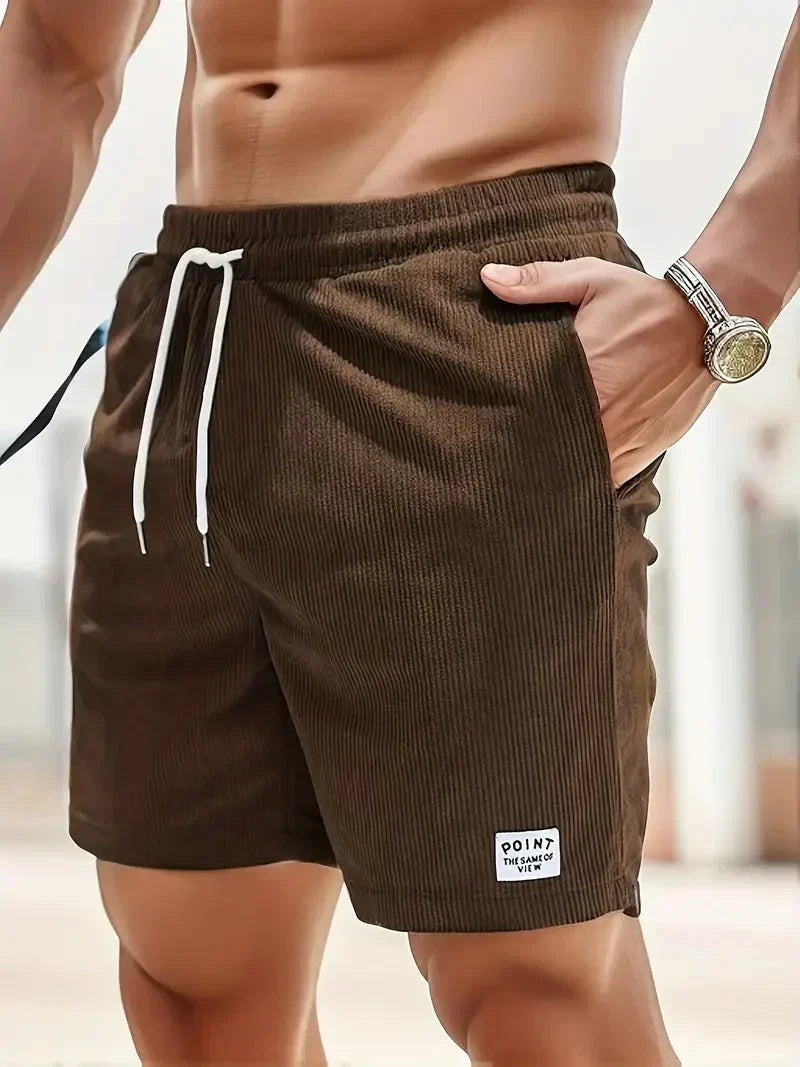 Nuvara | Unai | Pantalón Corto de Pana Hombre Cintura Elástica