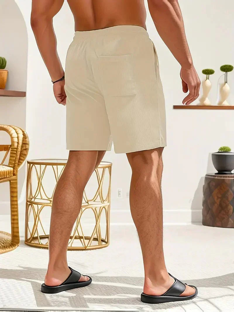 Nuvara | Unai | Pantalón Corto de Pana Hombre Cintura Elástica
