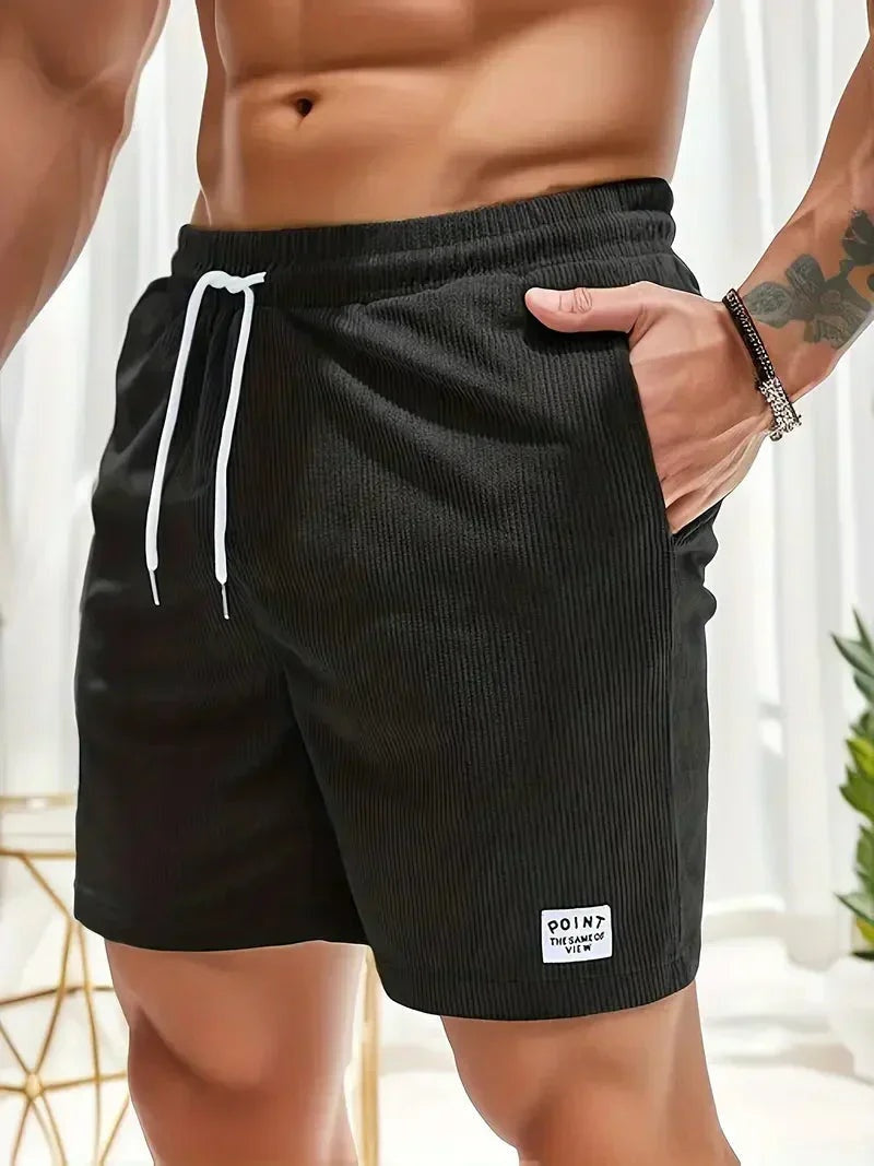 Nuvara | Unai | Pantalón Corto de Pana Hombre Cintura Elástica