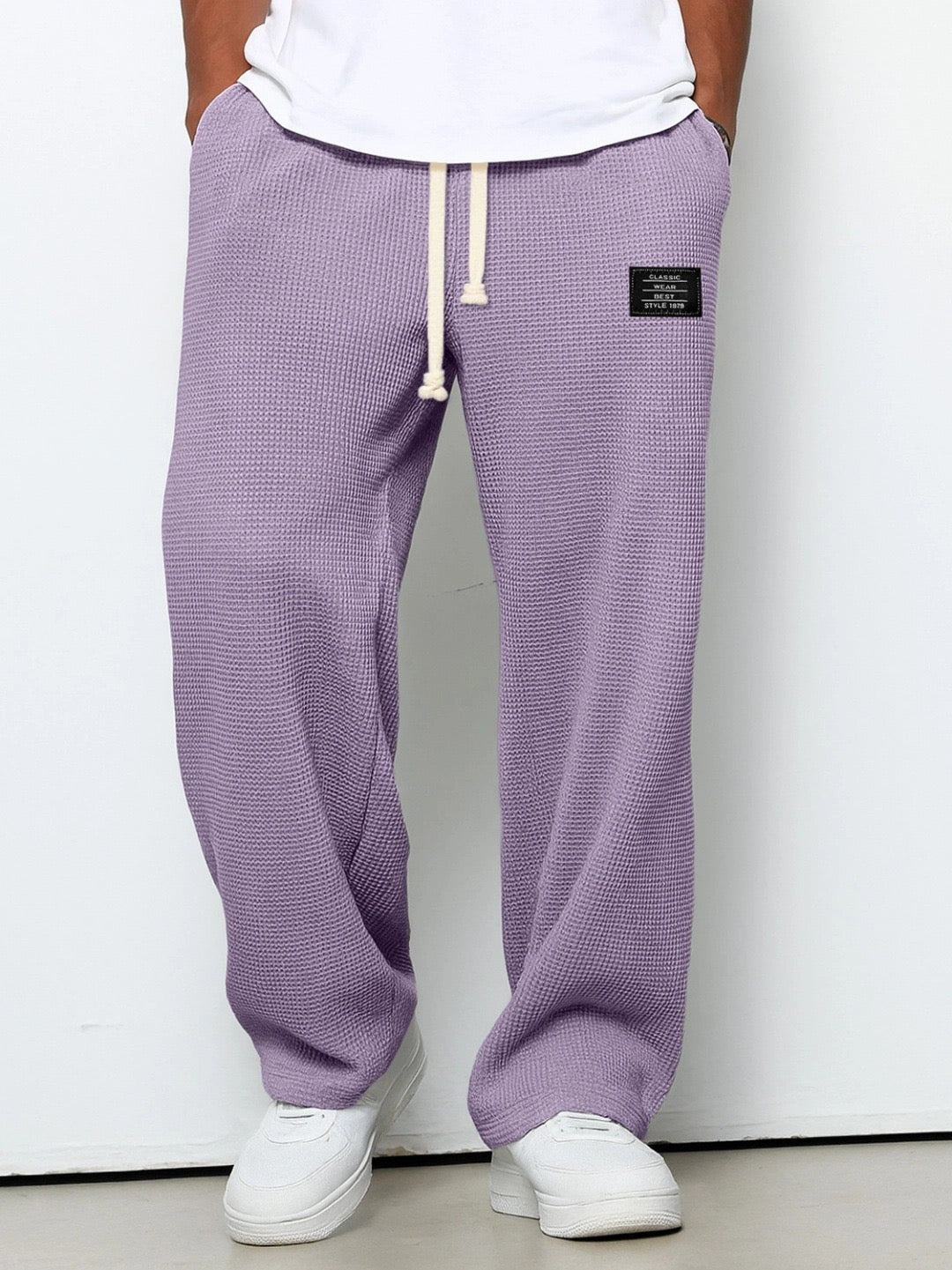 Nuvara | Unai | Pantalón Deportivo de Tejido Waffle Hombre Relaxed Fit Cordón