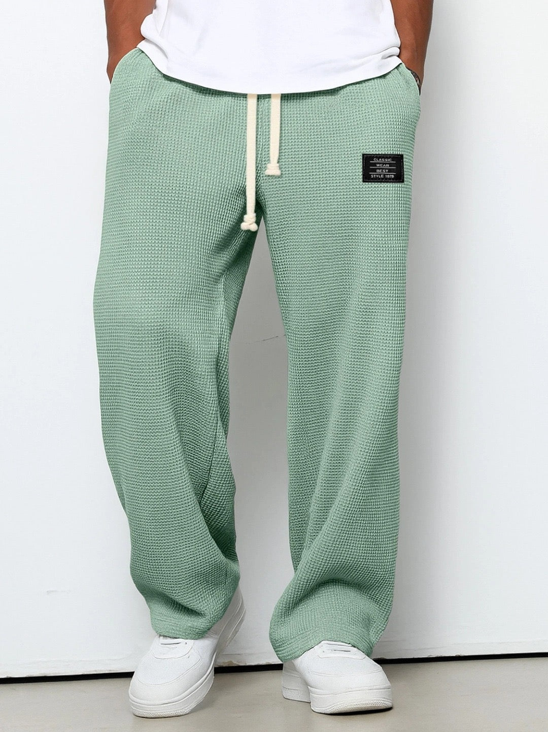 Nuvara | Unai | Pantalón Deportivo de Tejido Waffle Hombre Relaxed Fit Cordón
