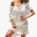 Nuvara | Cayetana | Vestido Corto de Playa Crochet Mujer Escote V