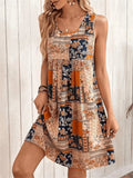 Nuvara | Martina | Vestido Corto Patchwork Boho de Verano Mujer Sin Mangas