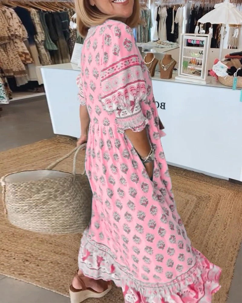 Nuvara | Leticia | Vestido Largo de Verano Boho Estampado Mujer
