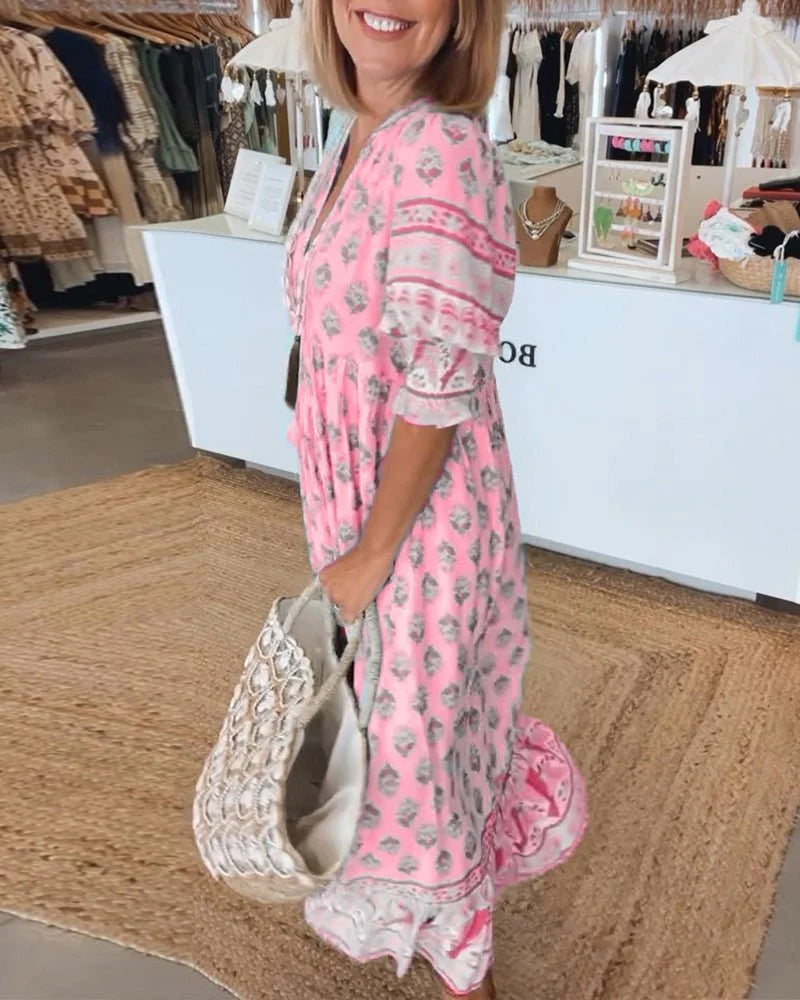 Nuvara | Leticia | Vestido Largo de Verano Boho Estampado Mujer