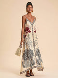 Nuvara | Maite | Vestido Largo de Verano Boho Estampado Tropical Mujer Tirantes