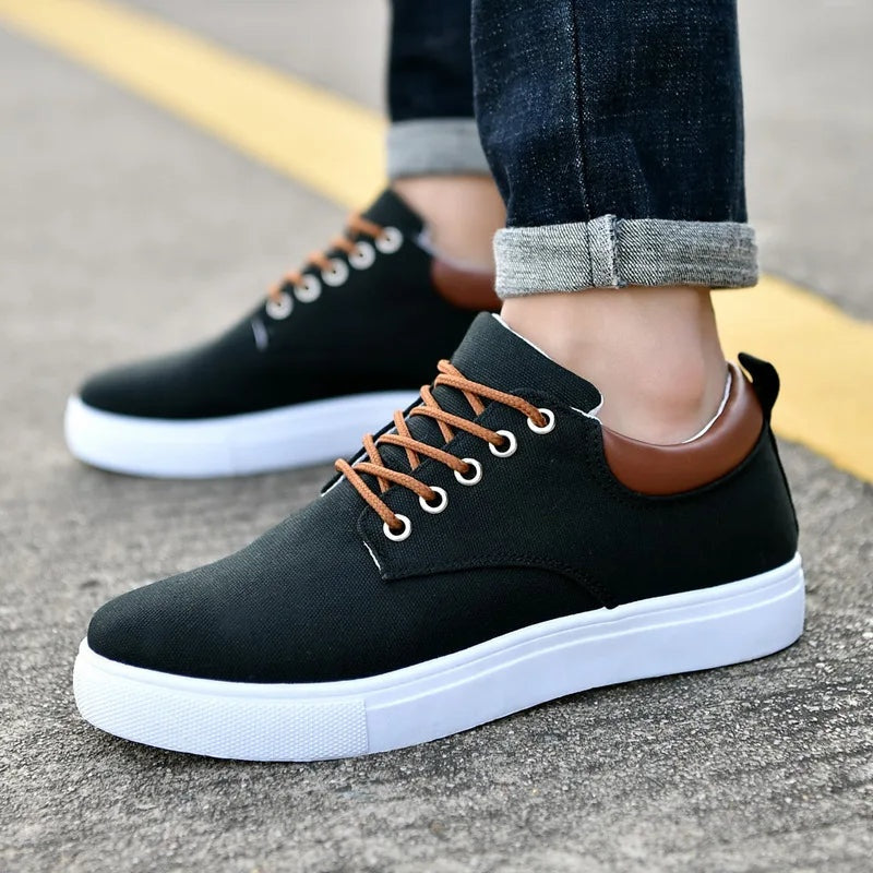 Andrés | Zapatillas de Lona Casual Hombre Cordones Contraste