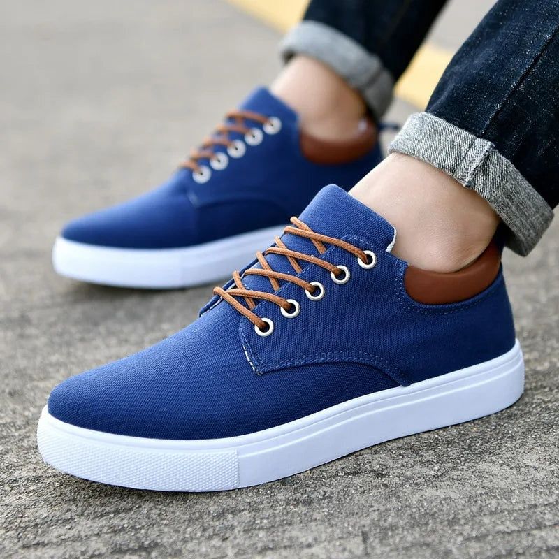 Andrés | Zapatillas de Lona Casual Hombre Cordones Contraste