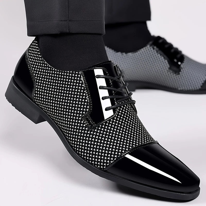 Cristóbal | Zapatos Oxford Hombre Textura Geométrica Cordones