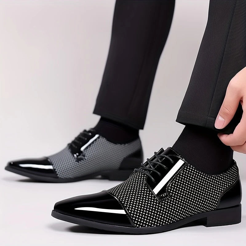 Cristóbal | Zapatos Oxford Hombre Textura Geométrica Cordones