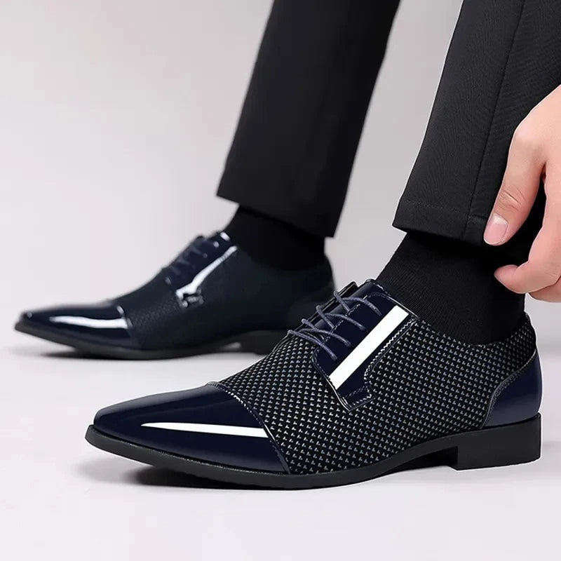 Cristóbal | Zapatos Oxford Hombre Textura Geométrica Cordones