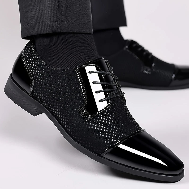 Cristóbal | Zapatos Oxford Hombre Textura Geométrica Cordones